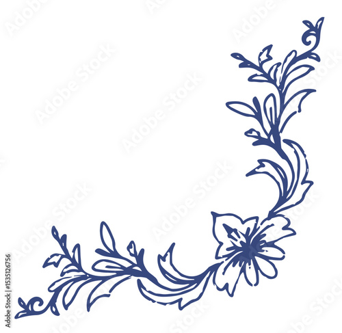 Vintage Vector corner, suitable for the design of printed products, banners, invitations, weddings, birthday parties in vintage style.