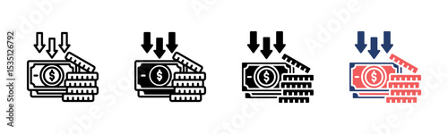 Inflation icon sheet multiple style collection
