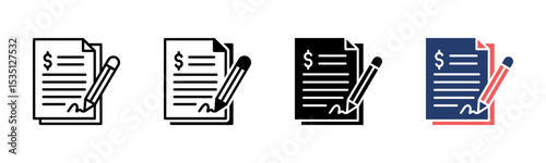 Loan Agreement icon sheet multiple style collection