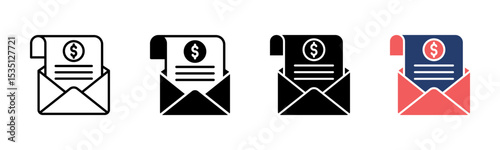 Paycheck icon sheet multiple style collection
