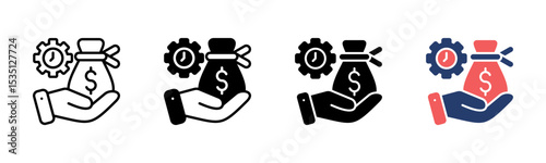 Debt Management icon sheet multiple style collection