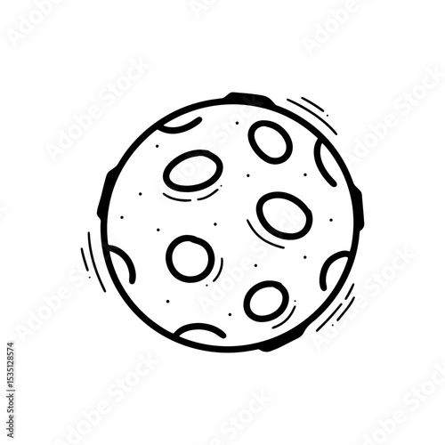 Hand Drawn Moon Illustration. Doodle Vector. Isolated on White Background - EPS 10 Vector