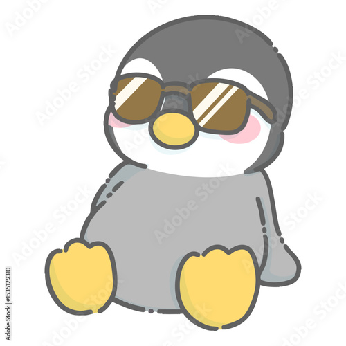 サングラスをかけたペンギンのイラスト