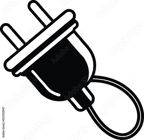 electric plug on white background