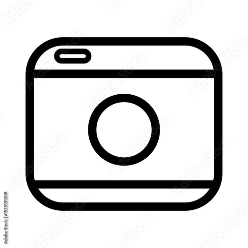 photo camera doodle outline icon vector