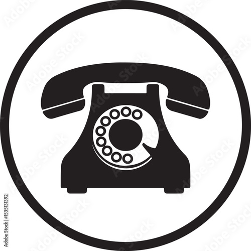 Black retro rotary telephone: a classic icon of vintage communication technology