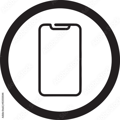 Blank smartphone screen vector icon illustration for mobile technology and digital communication