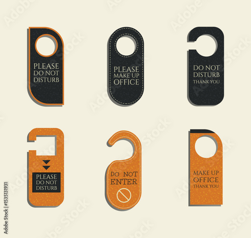 door hanger template design vector of print