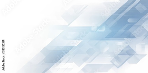 Light blue and white high - tech background with light gray geometric shapes and gradient for technology - related designs.