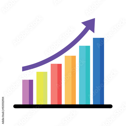 Business Analytics Vector–Growth Chart with Arrow Symbol. Featuring rising bars and an upward arrow, Symbolizing financial success, business performance, progress, and analytics. Free Download Business Analytics Vector–Growth Chart with Arrow Symbol. Featuring rising bars and an upward arrow, Symbolizing financial success, business performance, progress, and analytics. - GFXLoad