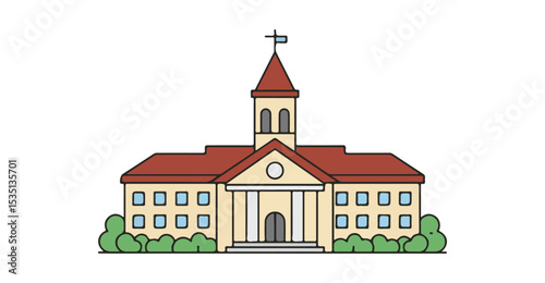 university flat vector icon, suitable for design and infographic applications