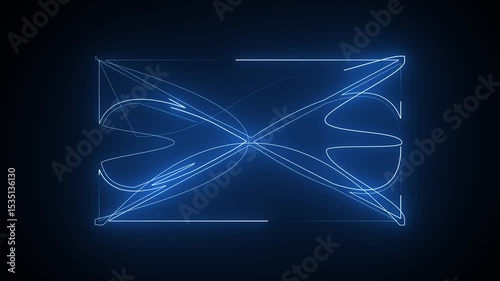 Vertical video - glowing neon colored cubic grid of digital data nodes and flashing information streams.4k