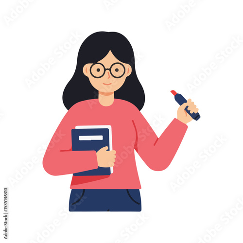 teacher flat vector icon, suitable for design and infographic applications
