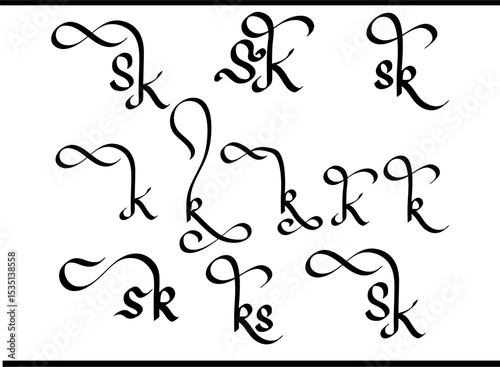 KS Monogram Logo – Decorative Calligraphy Emblem with K and S Initials