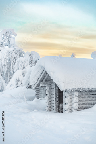 house in the snow