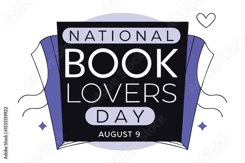 National book lovers day august 9th holiday design books open book celebration graphic
