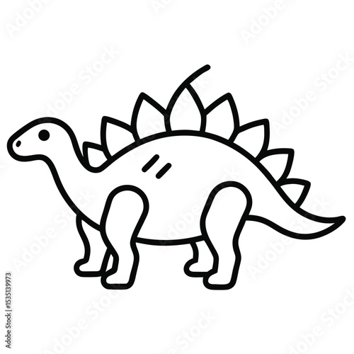 ankylosaurus dinosaur outline icon isolated on white background