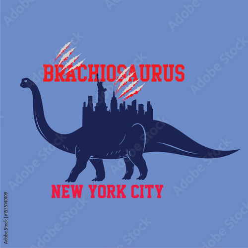 Brachiosaurus Hand drawn illustration vector