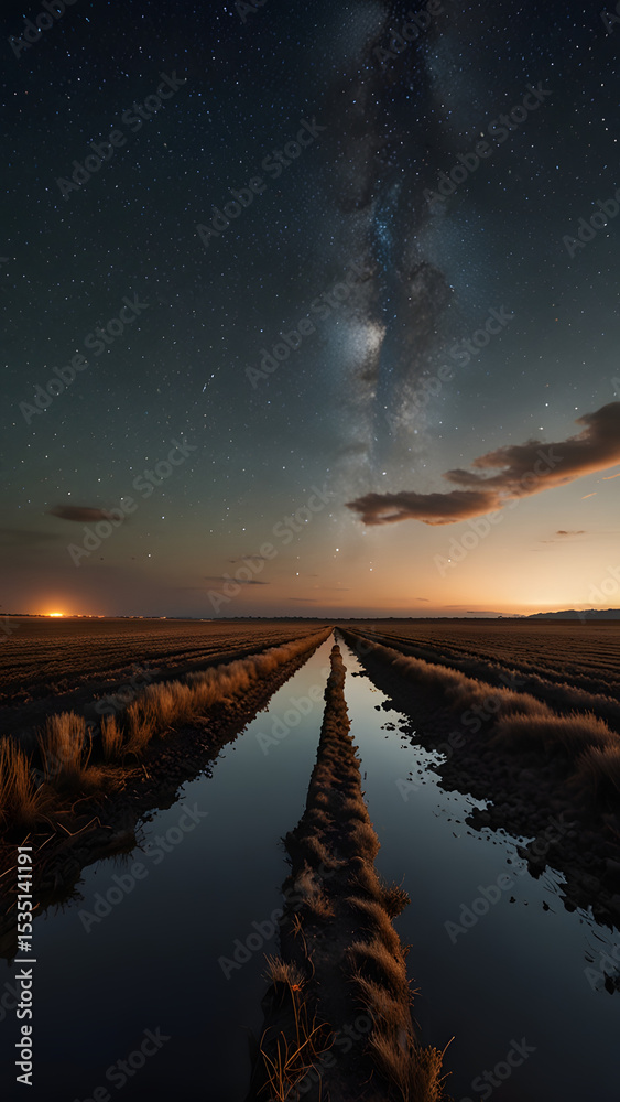 custom made wallpaper toronto digitalSky, clouds, sunset, air, oxygen, sun, stars, milky way over the beach, a zodiacal light above the horizon, an interstellar dust reflection visible from earth and milky way galaxy over dark.