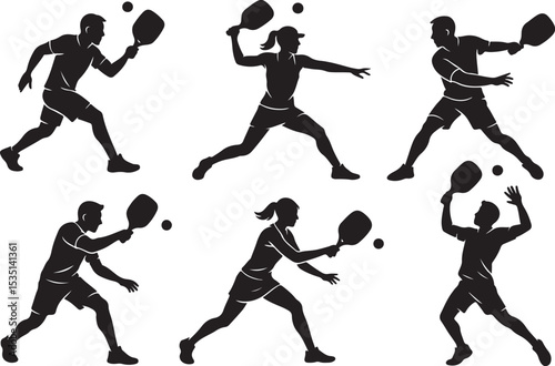 Dynamic Ping Pong Vector Pack | Sporty Table Tennis Graphic Set

