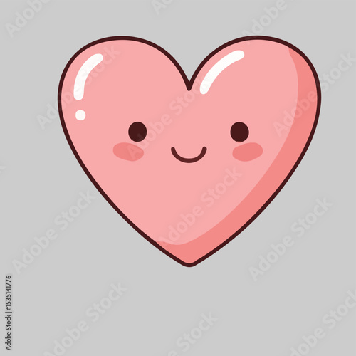 Cute Pink Heart Illustration