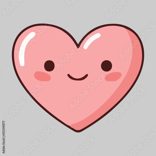 Cute Pink Heart Illustration