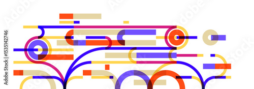 Abstract circles and lines vector background, geometric composition drawing technology plan, loop circular digital scheme.