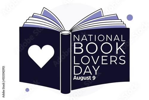 National book lovers day open book design vector graphic for celebration