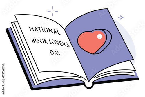 Open book design for national book lovers day celebration