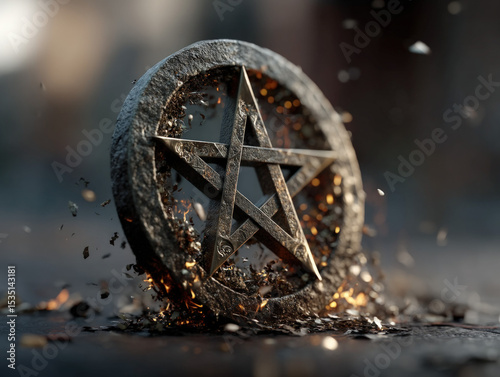 A pentacle symbol surrounde...