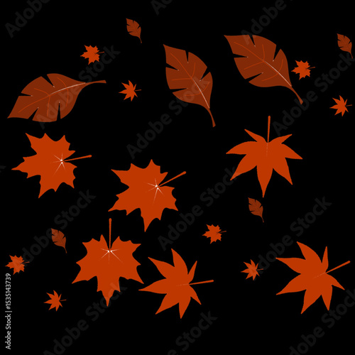 seamless background with leaves, seamless floral pattern, seamless pattern with leaves. Autumn Leaves seamless pattern.Autumn leaf border.Wave of falling leaves.Leaf fall.Autumn flying leaves