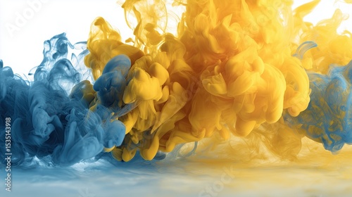 Fusion of Elements: Blue and Yellow Smoke Dance