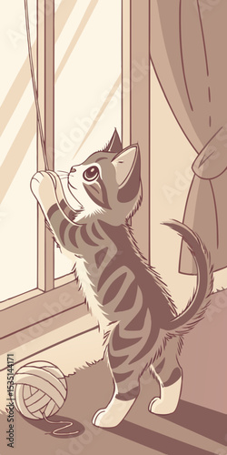 adorable tabby paw up