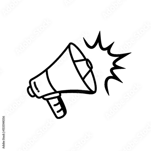 Megaphone vector illustration doodle sketch style for concept design. Media loudspeaker concept vector sketch illustration as conference, announcement, message for print, web, mobile and infographics 