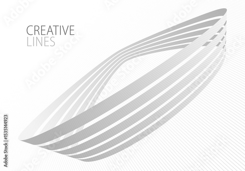 Light grey lines in 3D perspective vector abstract background, easy and soft cool illustration, smooth motion and elegant gradient.