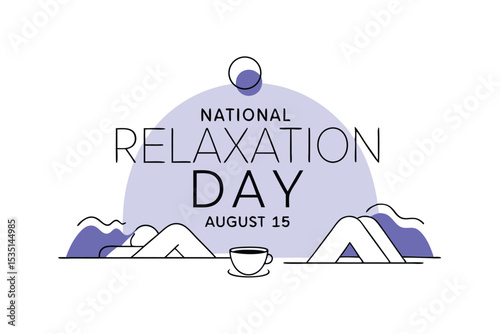 National relaxation day august 15th flat design graphic illustration