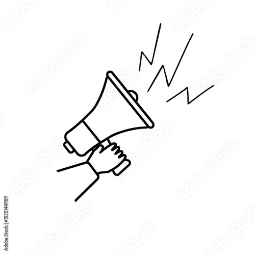 Megaphone vector illustration doodle sketch style for concept design. Media loudspeaker concept vector sketch illustration as conference, announcement, message for print, web, mobile and infographics 