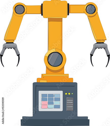 robotic control technology industry vector illustration