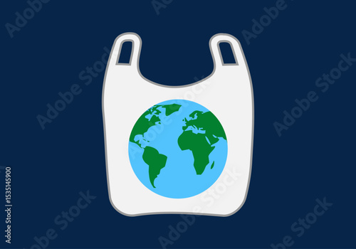 Bolsa de plástico con planeta tierra