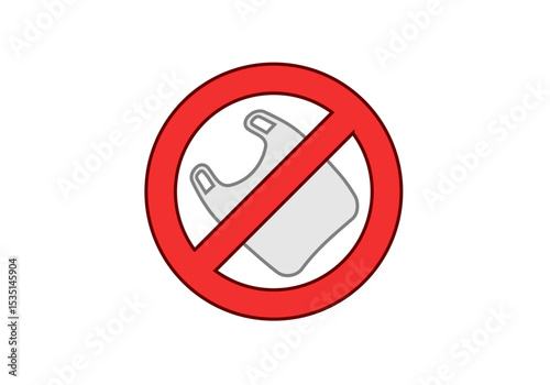Icono de prohibido plástico o bolsas de plástico