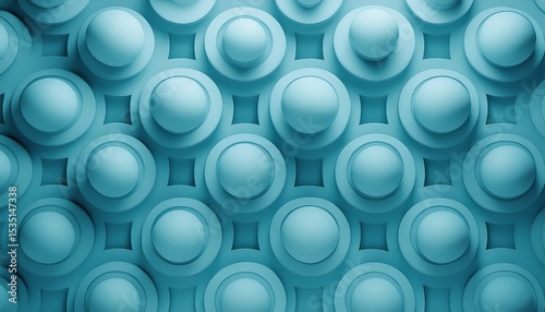 light blue flying matt subtle spheres as geometric abstract background with 3d rendering delicate monochrome modern futuristic pattern of rounded smooth matt shapes as embossed relief