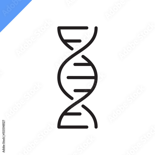 Dna chain linear icon. Genetic / Medicine / Dna helix / Science / Chromosome signs. Editable stroke. Vector illustration. Flat design.