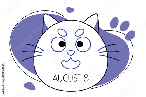 International cat day postcard design featuring cats august 8th celebration