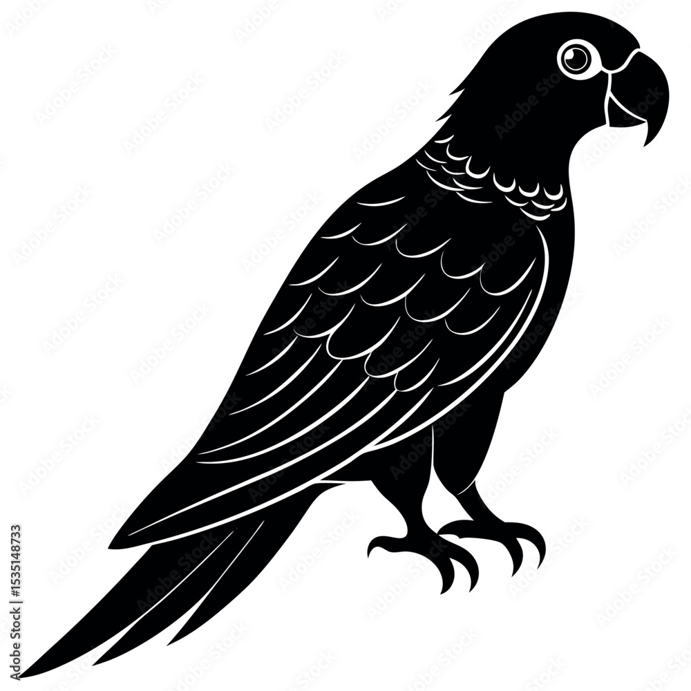 Fototapeta premium Simple Parrot silhouette vector illustration. 