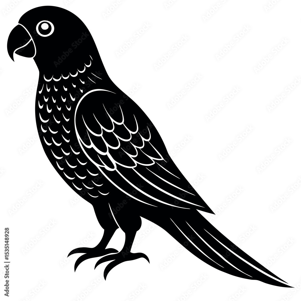Fototapeta premium Simple Parrot silhouette vector illustration. 