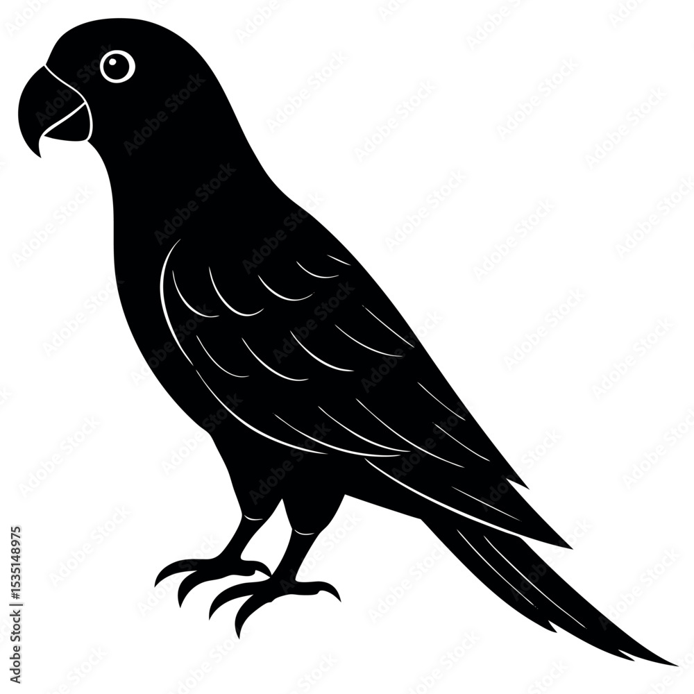 Fototapeta premium Simple Parrot silhouette vector illustration. 