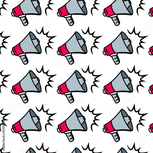 Megaphone vector illustration doodle sketch style for concept design. Media loudspeaker concept vector sketch illustration as conference, announcement, message for print, web, mobile and infographics 
