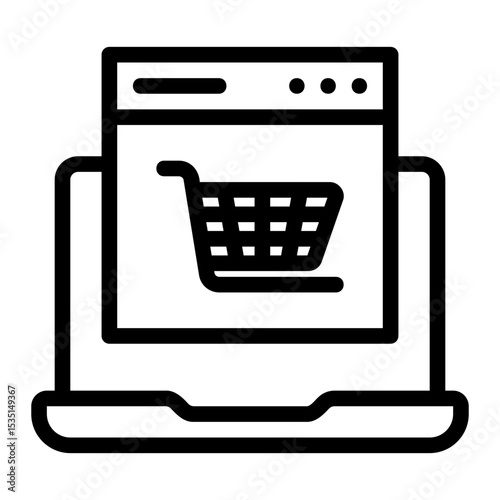 shopping cart line icon