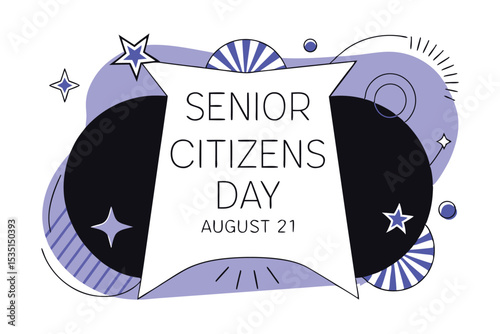 Senior citizens day observance design illustrative artwork for annual celebration