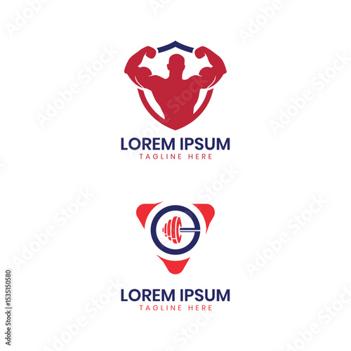 gym body builder logo design collection dumbbell  fitness creative modern 